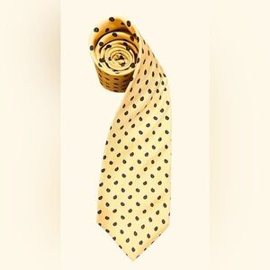 Robert Talbott- Rochester big and Tall Gold and Black Polka Dot Tie